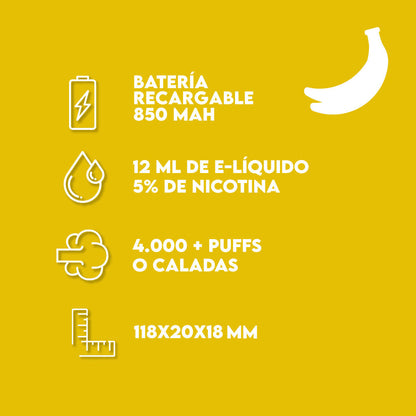 Glucloud Banana Papaya BOOM 5% Nicotina